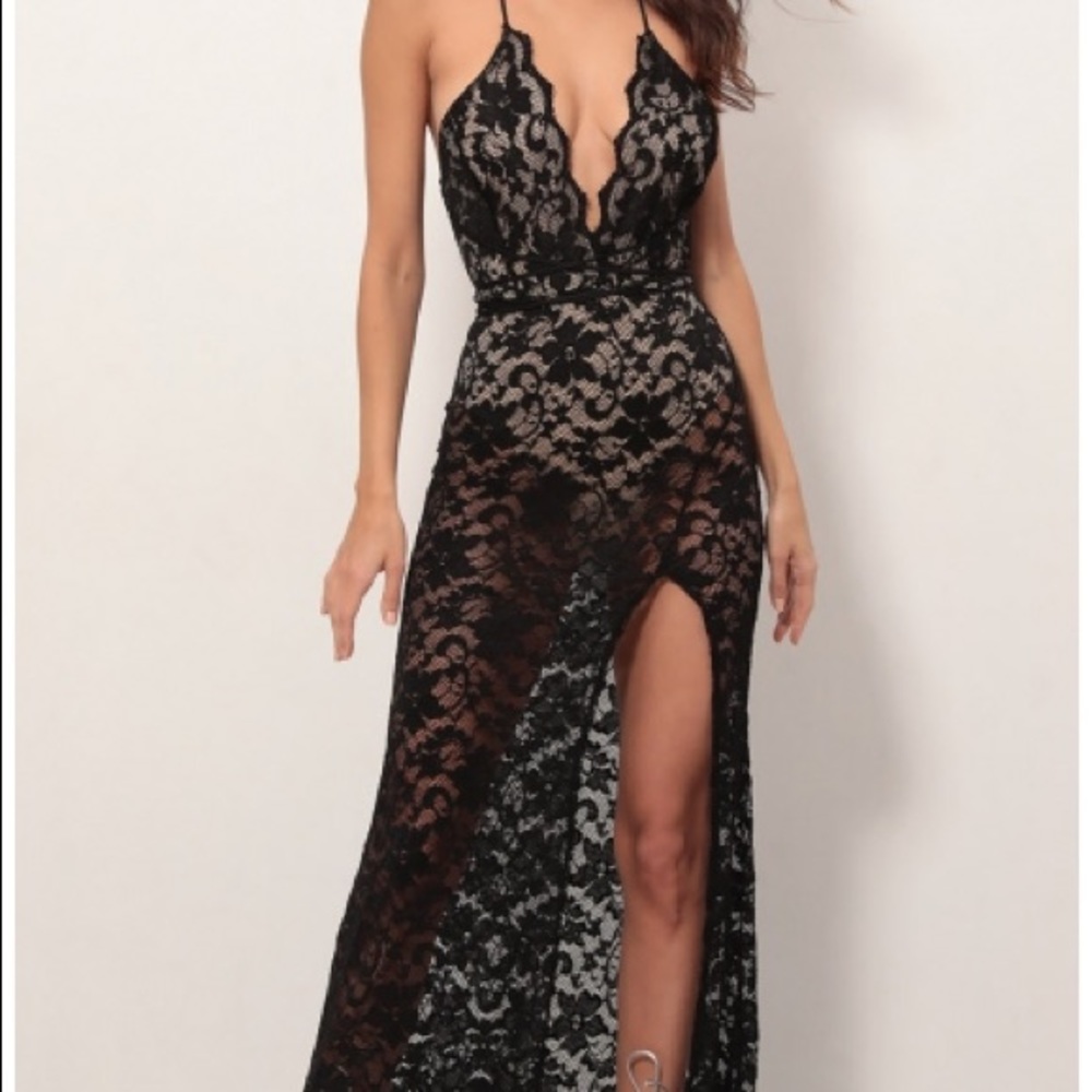 See thru lace maxi dress. S. Never used